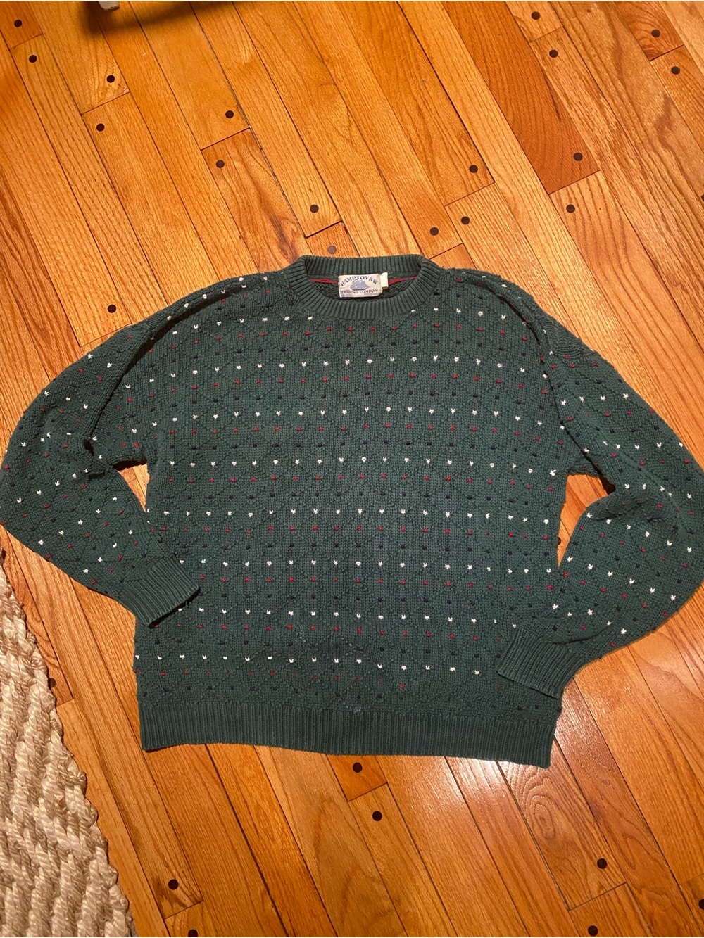 Grandpa Green Patterned Crewneck Sweater
